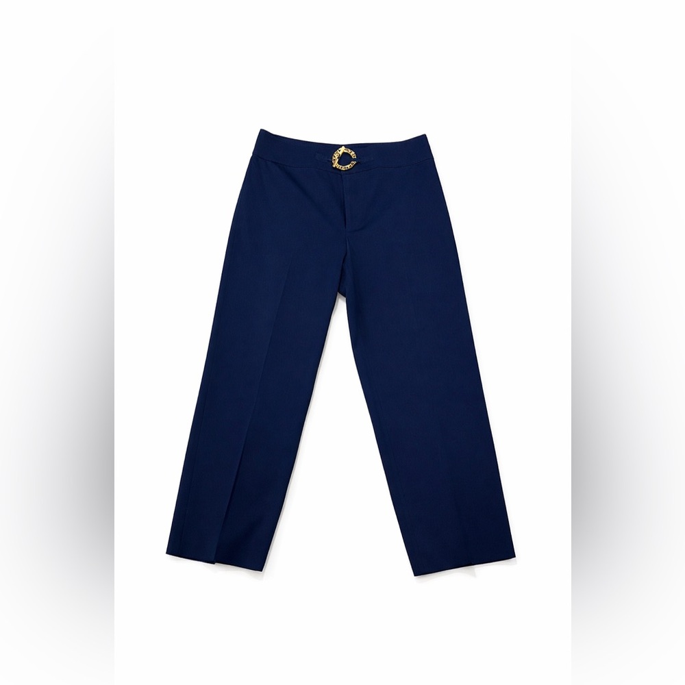 Ralph Lauren pants Dark Blue‎ Dress women’s size 12 gold accent waist - Picture 2 of 12